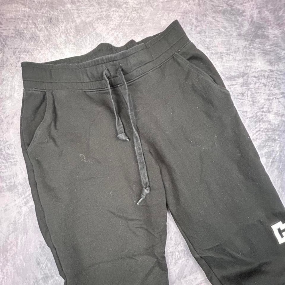 Black Victoria's Secret PINK Sweatpants Bold Leg Graphic Y2K Loungewear M - Picture 3 of 5
